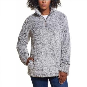 Weatherproof Vintage Women's 1/4 Zip Faux Fur Cozy Fleece Pullover Medium